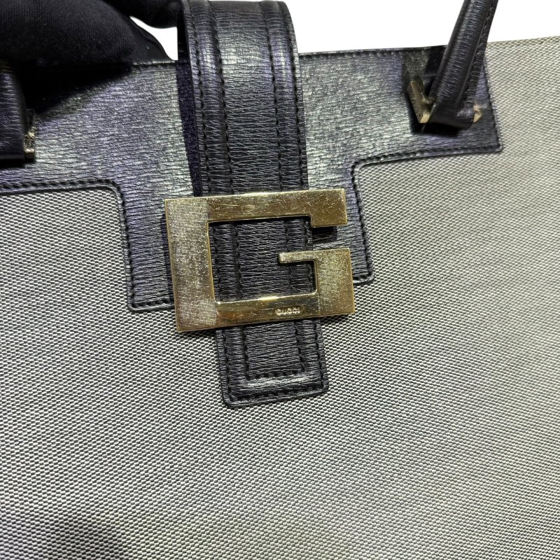 【美收精品】GUCCI 灰色帆布肩背包 3-833-8