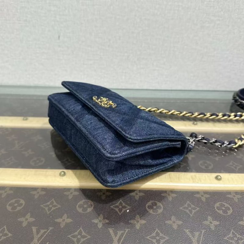 ✨CHANEL 23C19bag牛仔woc手提斜背包19*12*4 98新配件:塵袋購證-4