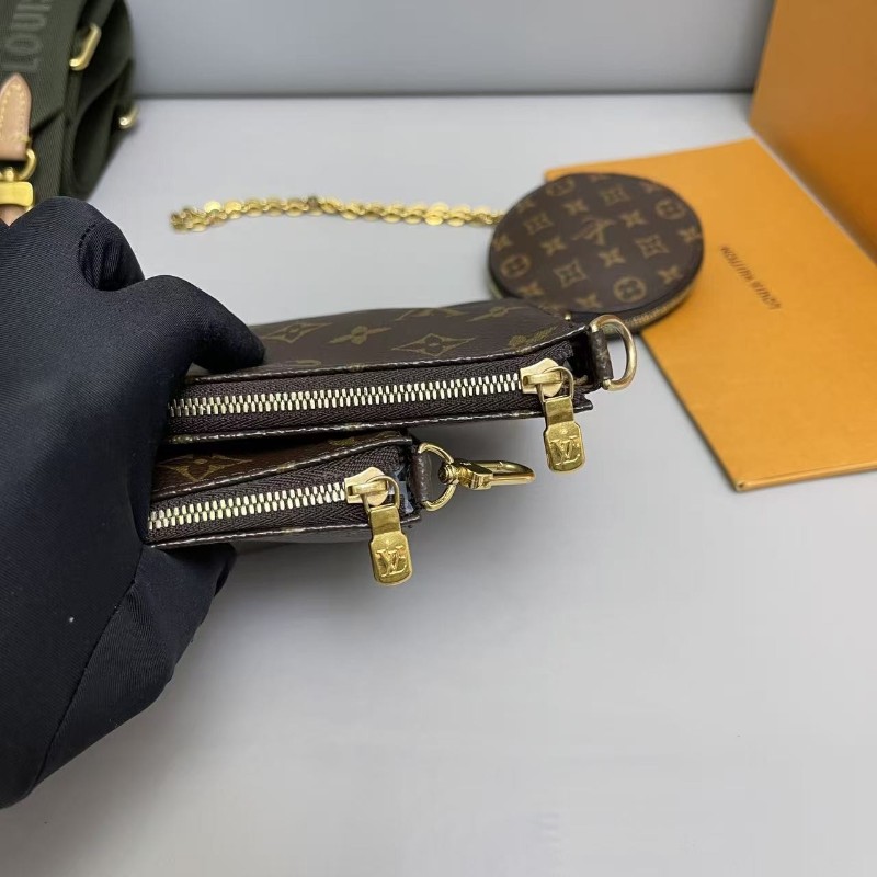 LV路易威登 老花綠肩帶五合一 斜背包 綠色肩帶 🈶盒子🈶購鉦-3