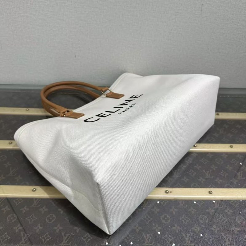 ✨CELINE cabas米白色沙灘帆布托特包43*31*15.5 98新配件塵袋-4