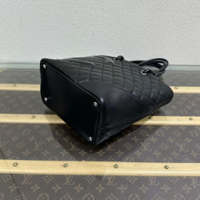 ✨CHANEL 康朋銀扣手提肩背菜籃子 20*24*12 98新配件塵袋-4