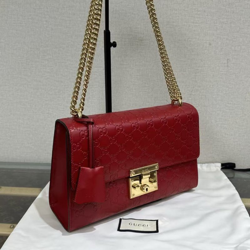 ✨GUCCI 紅金 padlock大號月光寶盒鍊條包 29*19*9 99新配件塵袋-1