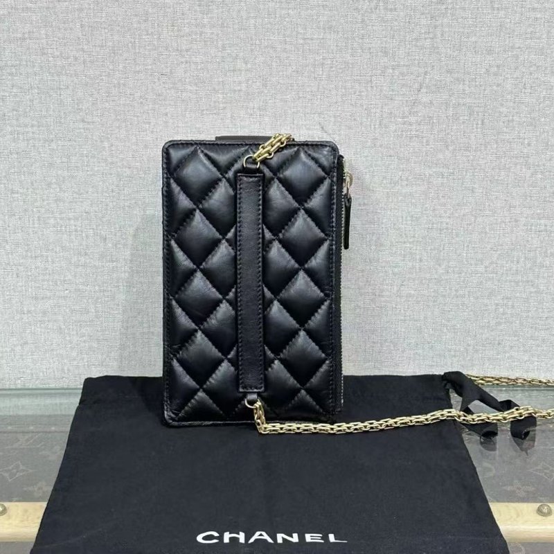 ✨CHANEL 黑金2.55肩背斜背鍊條手機包 11*18 98新配件塵袋盒子保卡-5