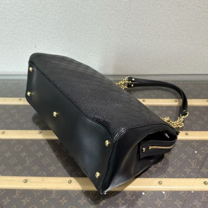 ✨GUCCI 黑金老花滿logo手提肩背購物包 35.5*27*14 98新配件塵袋-4