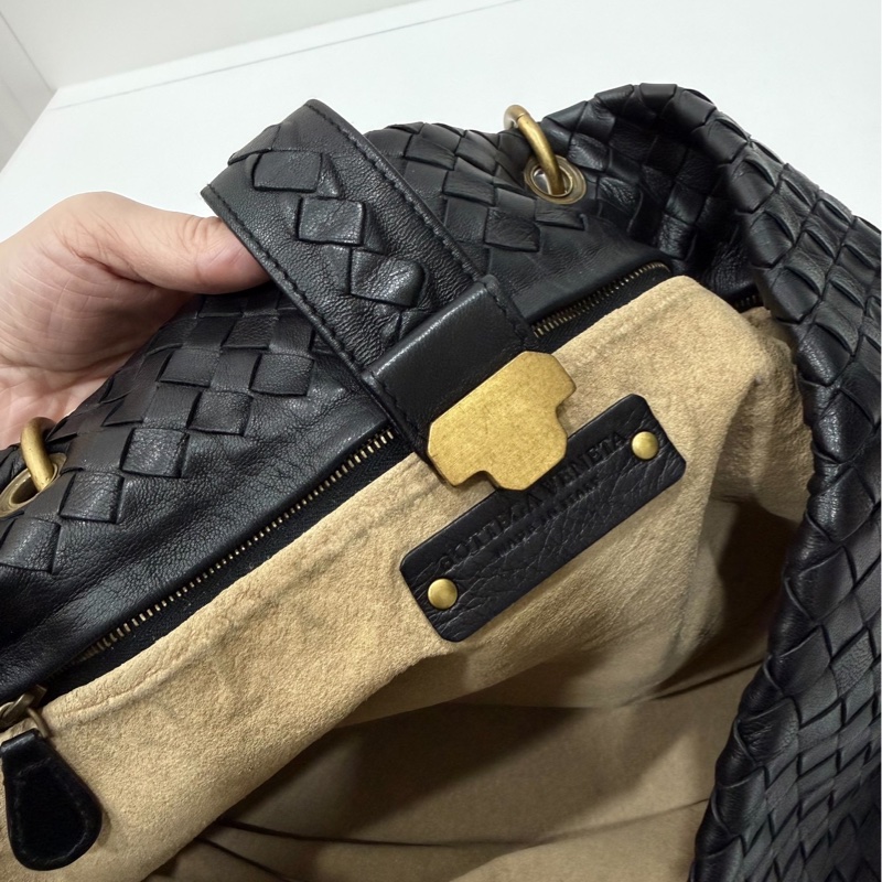BOTTEGA VENETA（葆蝶家）BV黑色 編織 羅馬 鎖頭 托特包 肩背包 手提包 公事包 電腦包-13