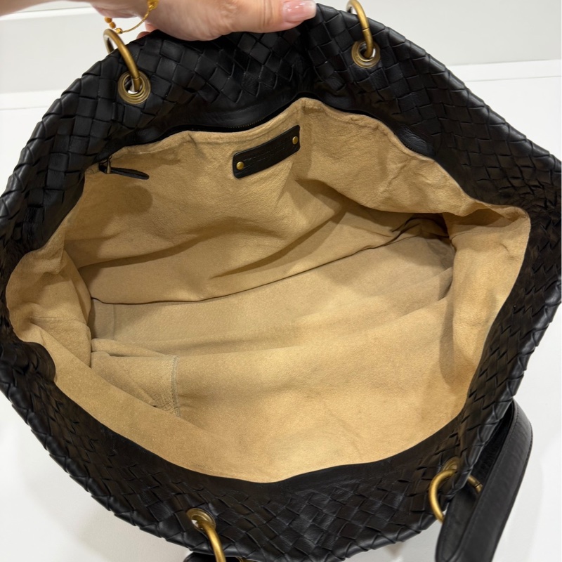 BOTTEGA VENETA（葆蝶家）BV黑色 編織 羅馬 鎖頭 托特包 肩背包 手提包 公事包 電腦包-15