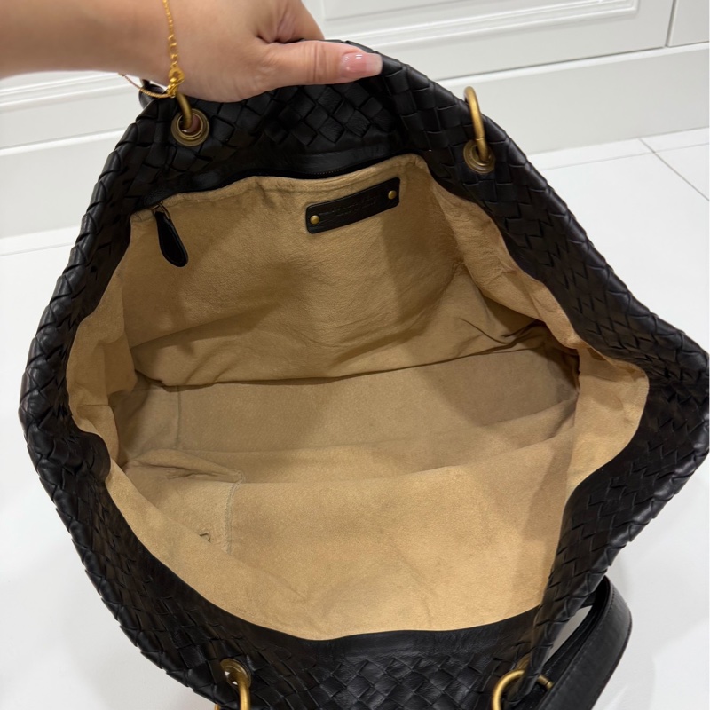 BOTTEGA VENETA（葆蝶家）BV黑色 編織 羅馬 鎖頭 托特包 肩背包 手提包 公事包 電腦包-16