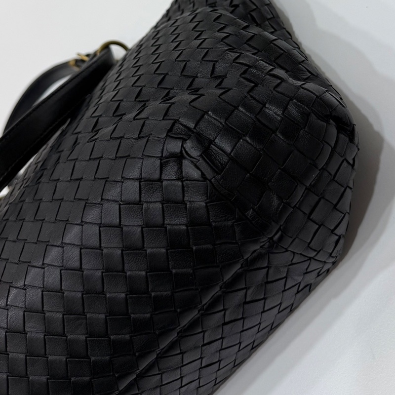 BOTTEGA VENETA（葆蝶家）BV黑色 編織 羅馬 鎖頭 托特包 肩背包 手提包 公事包 電腦包-27