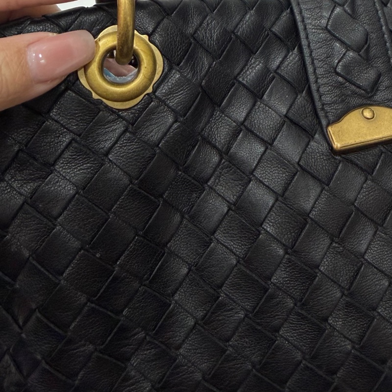 BOTTEGA VENETA（葆蝶家）BV黑色 編織 羅馬 鎖頭 托特包 肩背包 手提包 公事包 電腦包-28