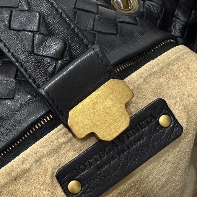 BOTTEGA VENETA（葆蝶家）BV黑色 編織 羅馬 鎖頭 托特包 肩背包 手提包 公事包 電腦包-29