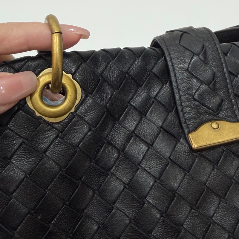 BOTTEGA VENETA（葆蝶家）BV黑色 編織 羅馬 鎖頭 托特包 肩背包 手提包 公事包 電腦包-32