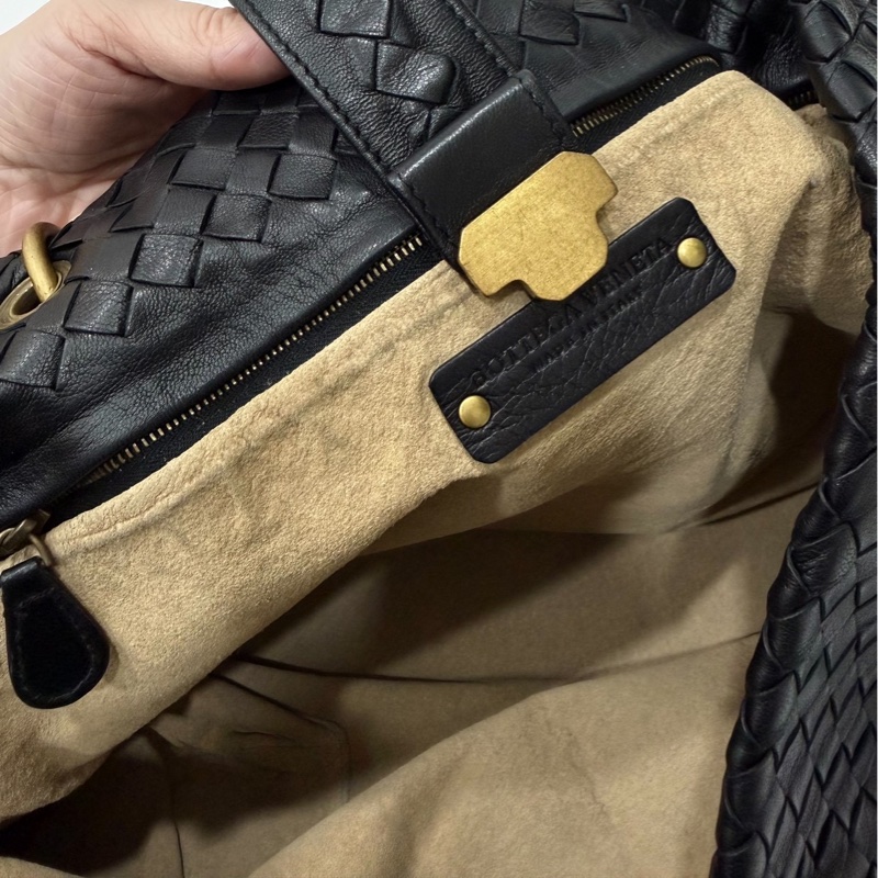 BOTTEGA VENETA（葆蝶家）BV黑色 編織 羅馬 鎖頭 托特包 肩背包 手提包 公事包 電腦包-37