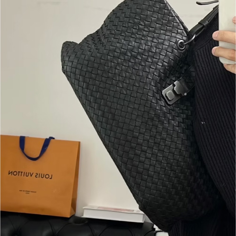 BOTTEGA VENETA（葆蝶家）BV黑色 編織 羅馬 鎖頭 托特包 肩背包 手提包 公事包 電腦包-3