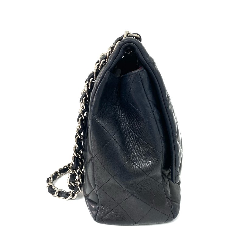 △ Chanel 香奈兒 Jumbo Maxi CF33 Black Lambskin Silver Tone Metal Chain Shoulder Bag No.13 A47600 黑色小羊皮銀色金屬鏈條肩背袋 No.13 A47600 -257015928-4