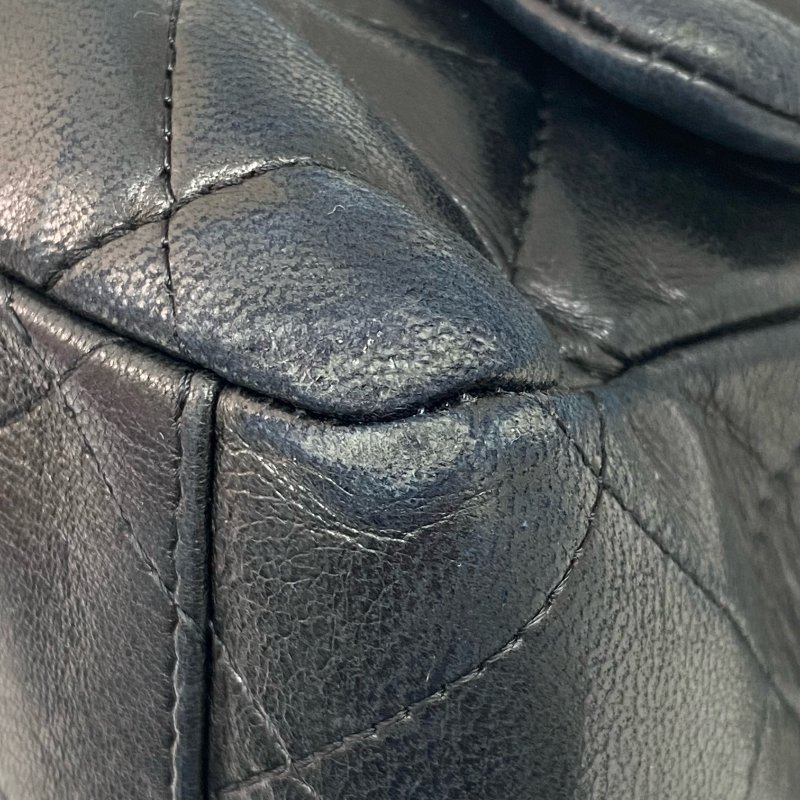 △ Chanel 香奈兒 Jumbo Maxi CF33 Black Lambskin Silver Tone Metal Chain Shoulder Bag No.13 A47600 黑色小羊皮銀色金屬鏈條肩背袋 No.13 A47600 -257015928-9