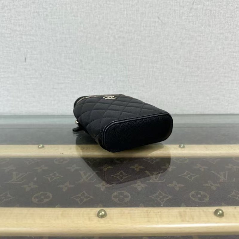 ✨CHANEL 黑金菱格紋肩背斜背菸盒包10*13*4 98新配件塵袋保卡-2