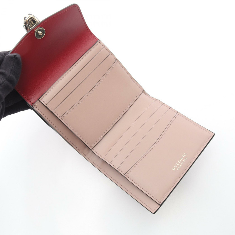 BVLGARI Serpenti Forever 三折皮夾 288206 皮革 紅色 二手 女士-2