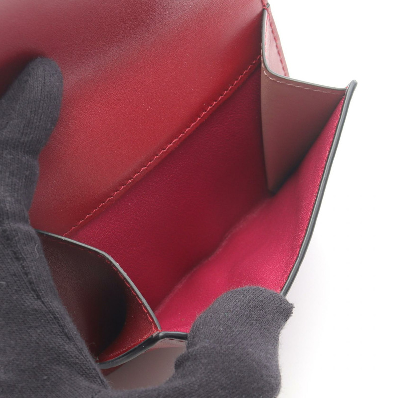 BVLGARI Serpenti Forever 三折皮夾 288206 皮革 紅色 二手 女士-3