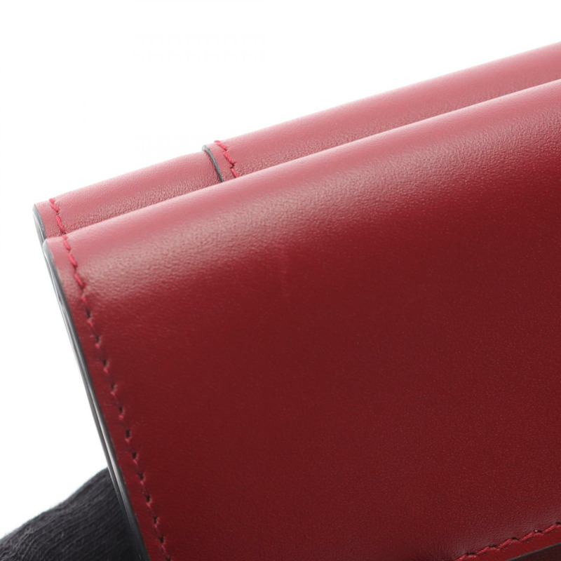 BVLGARI Serpenti Forever 三折皮夾 288206 皮革 紅色 二手 女士-5