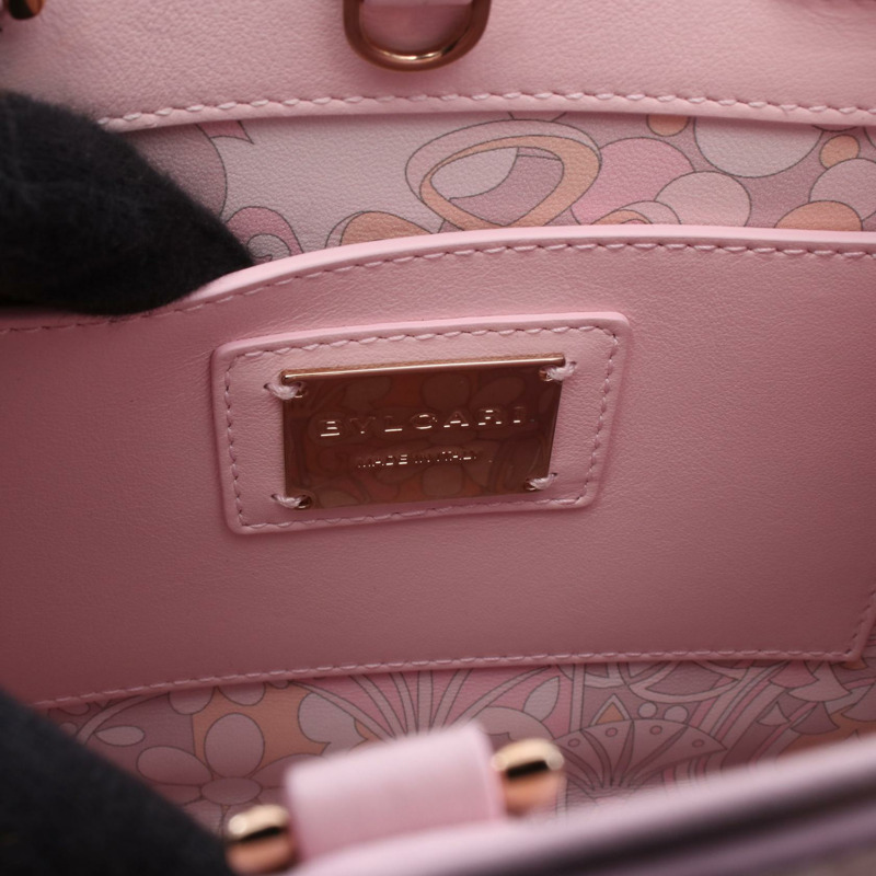 BVLGARI 寶格麗 logo 單肩包 手提包 托特包 皮革 粉色 多色 二手 女款-3