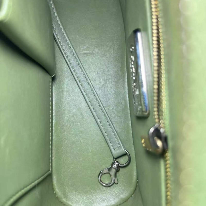 ✨Chanel 18C小號抹茶綠蟒蛇皮流浪包 20*15*8 98新配件塵袋保卡-3