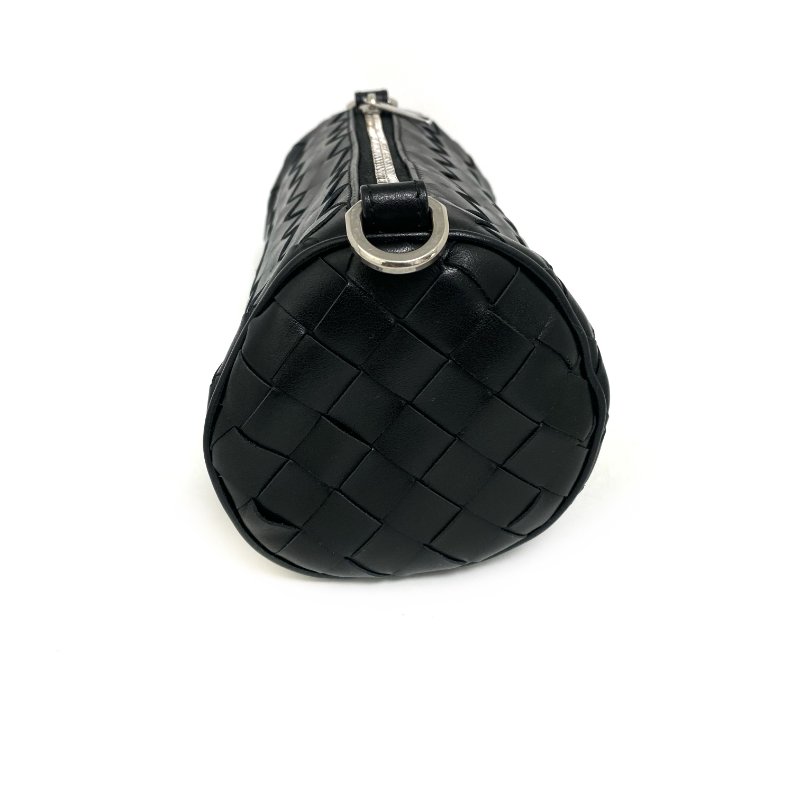 △ Bottega Veneta 寶緹嘉 Barrel Black Intrecciato Calfskin Shoulder Bag 黑色編織小牛皮肩背袋 -257015590-6