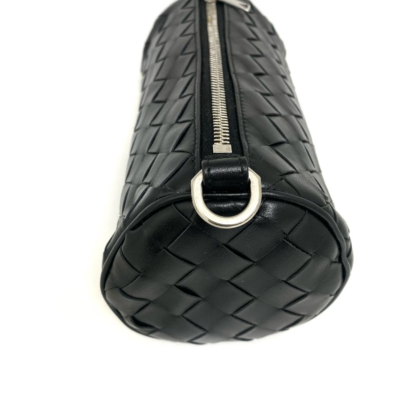 △ Bottega Veneta 寶緹嘉 Barrel Black Intrecciato Calfskin Shoulder Bag 黑色編織小牛皮肩背袋 -257015590-7