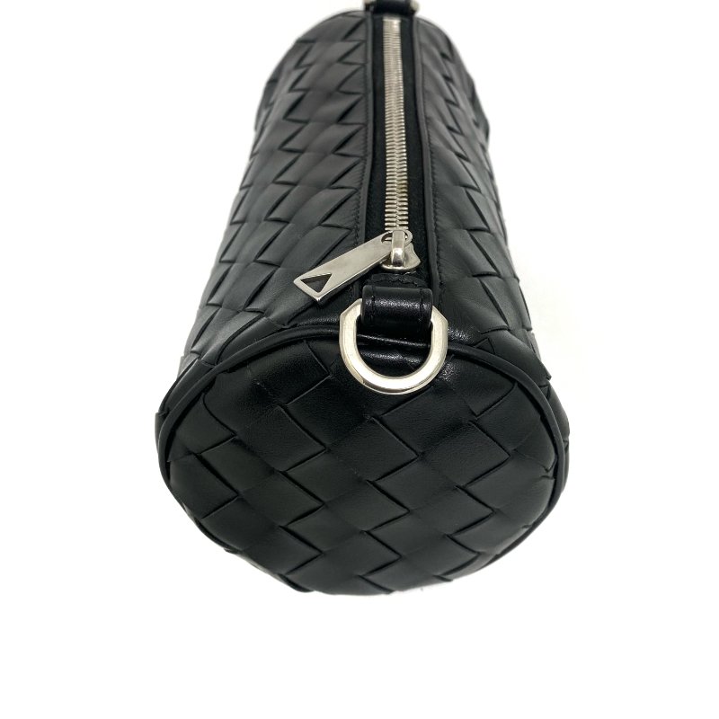 △ Bottega Veneta 寶緹嘉 Barrel Black Intrecciato Calfskin Shoulder Bag 黑色編織小牛皮肩背袋 -257015590-8