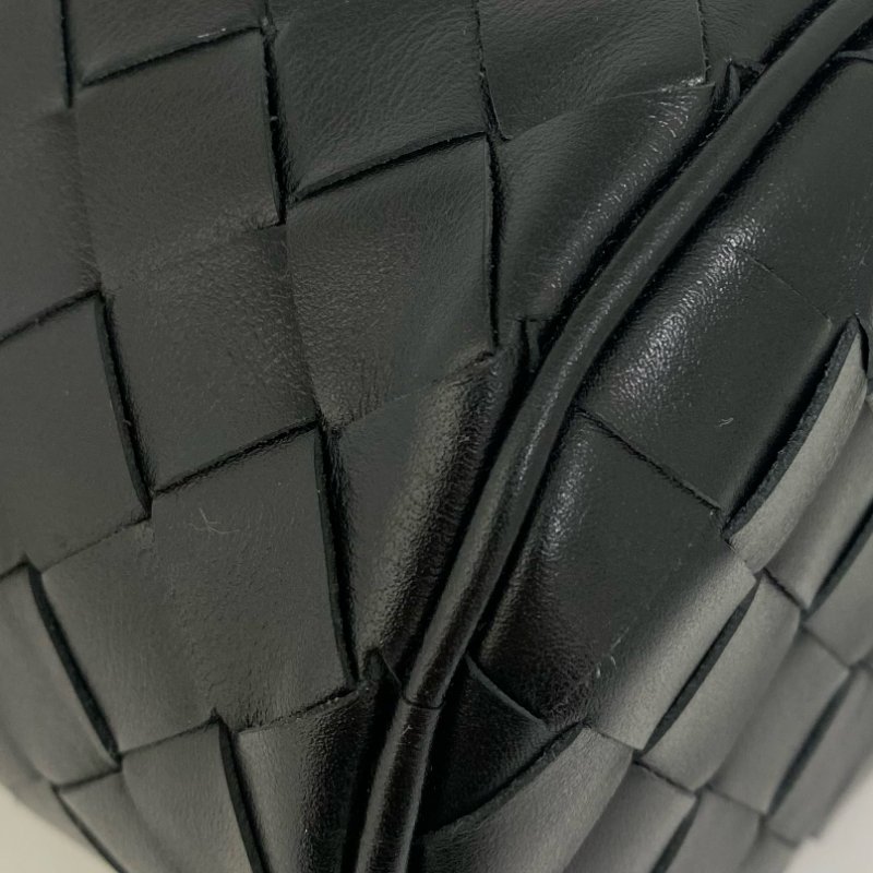 △ Bottega Veneta 寶緹嘉 Barrel Black Intrecciato Calfskin Shoulder Bag 黑色編織小牛皮肩背袋 -257015590-9