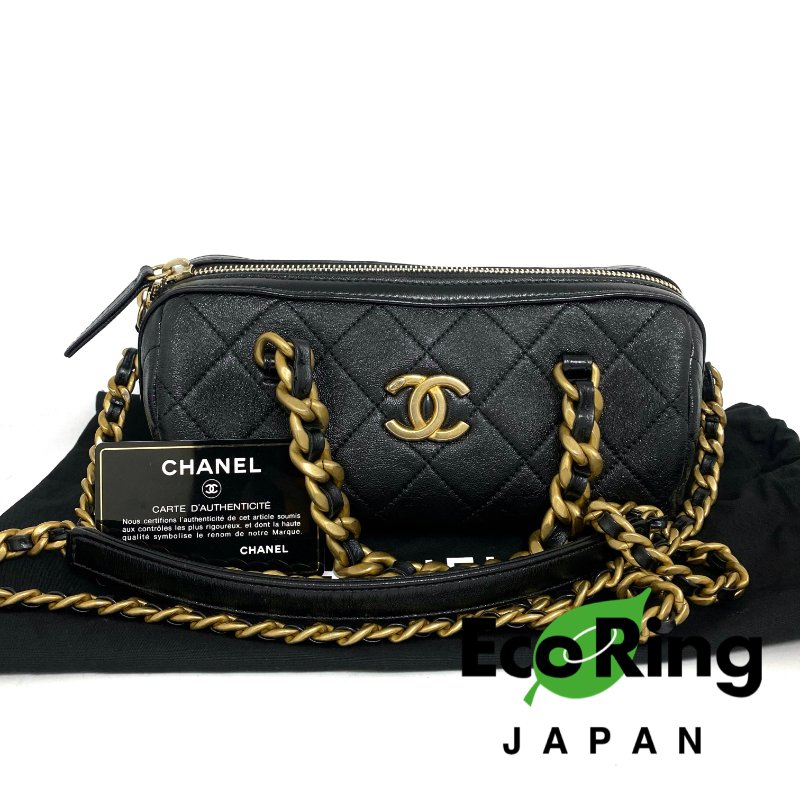 △ Chanel 香奈兒 Black Shiny Lambskin Gold Ruthenium-Finish Metal Chain 2Way Bag No.30 AS1899 黑色拋光小羊皮金色鍍釕金屬鏈條兩用袋 No.30 AS1899 -257014397-0