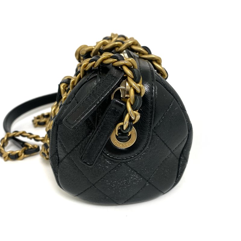 △ Chanel 香奈兒 Black Shiny Lambskin Gold Ruthenium-Finish Metal Chain 2Way Bag No.30 AS1899 黑色拋光小羊皮金色鍍釕金屬鏈條兩用袋 No.30 AS1899 -257014397-3