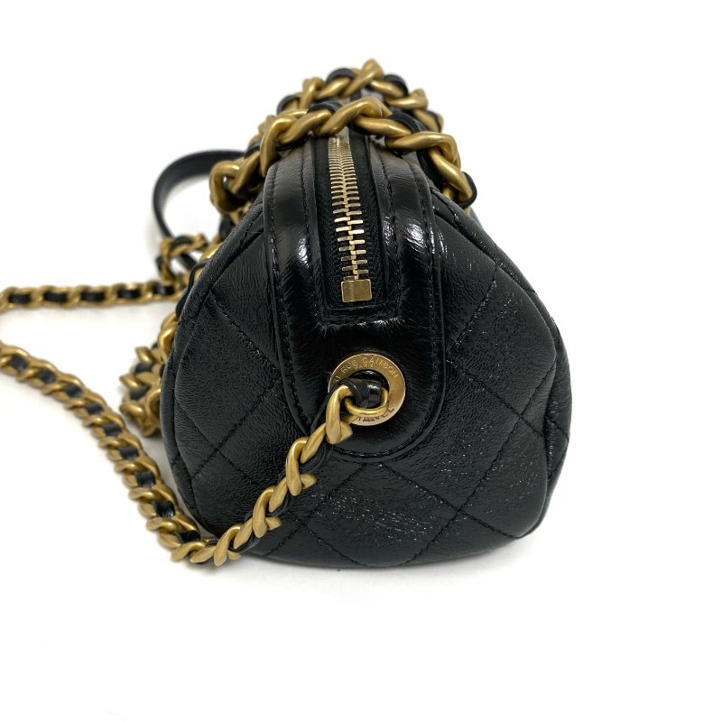 △ Chanel 香奈兒 Black Shiny Lambskin Gold Ruthenium-Finish Metal Chain 2Way Bag No.30 AS1899 黑色拋光小羊皮金色鍍釕金屬鏈條兩用袋 No.30 AS1899 -257014397-4