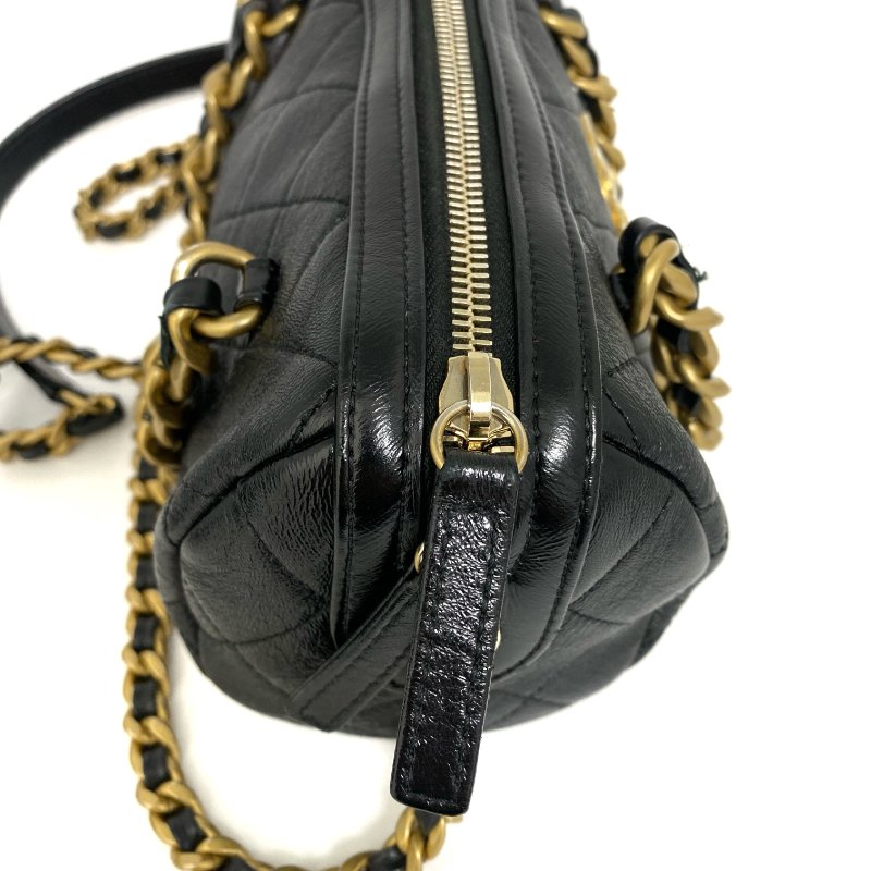 △ Chanel 香奈兒 Black Shiny Lambskin Gold Ruthenium-Finish Metal Chain 2Way Bag No.30 AS1899 黑色拋光小羊皮金色鍍釕金屬鏈條兩用袋 No.30 AS1899 -257014397-5