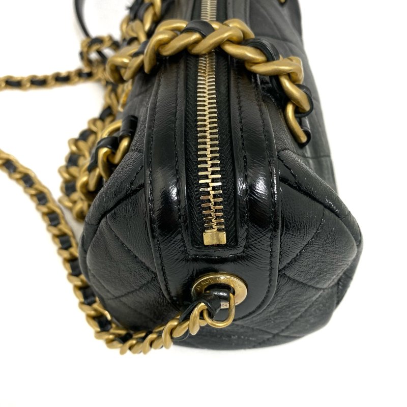 △ Chanel 香奈兒 Black Shiny Lambskin Gold Ruthenium-Finish Metal Chain 2Way Bag No.30 AS1899 黑色拋光小羊皮金色鍍釕金屬鏈條兩用袋 No.30 AS1899 -257014397-6