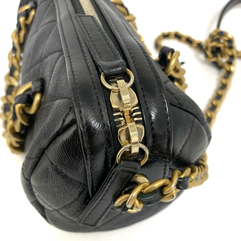 △ Chanel 香奈兒 Black Shiny Lambskin Gold Ruthenium-Finish Metal Chain 2Way Bag No.30 AS1899 黑色拋光小羊皮金色鍍釕金屬鏈條兩用袋 No.30 AS1899 -257014397-10