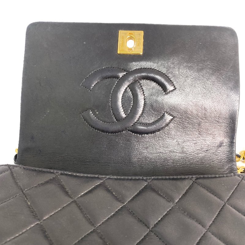 △ Chanel 香奈兒 20CM Black Lambskin Gold Tone Metal Mini Classic Flap Chain Shoulder Bag No.1 20CM黑色小羊皮金色金屬鎖鏈肩背袋No.1 - 257015584-11