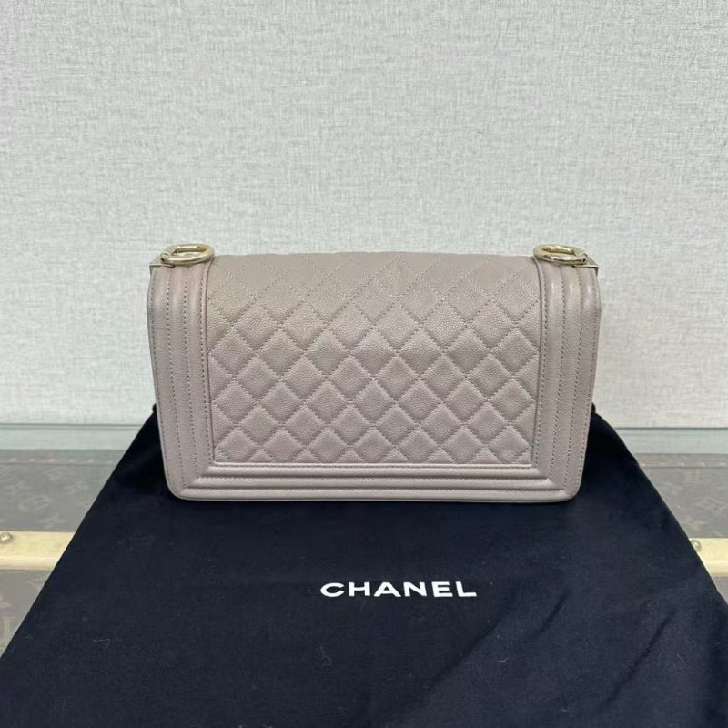 CHANEL 金扣荔枝牛皮Leboy中號鍊條包25*14*7 98新配件:塵袋保卡-5