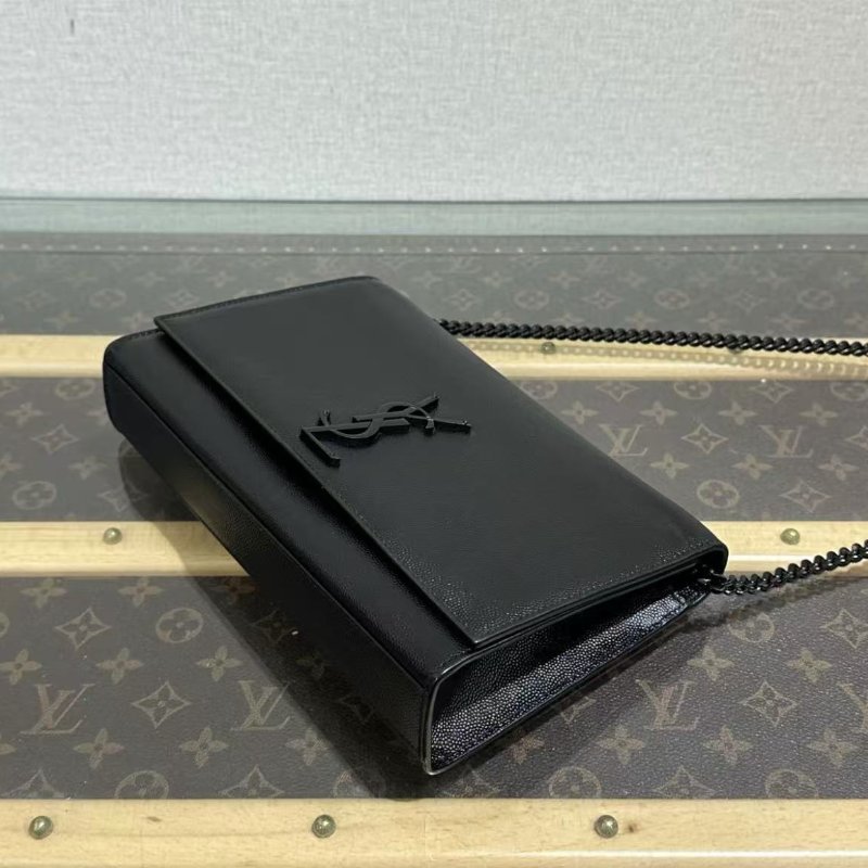 ✨YSL so black 魚子醬KATE中號鍊條包24*14.5*5.5 98新配件塵袋-4