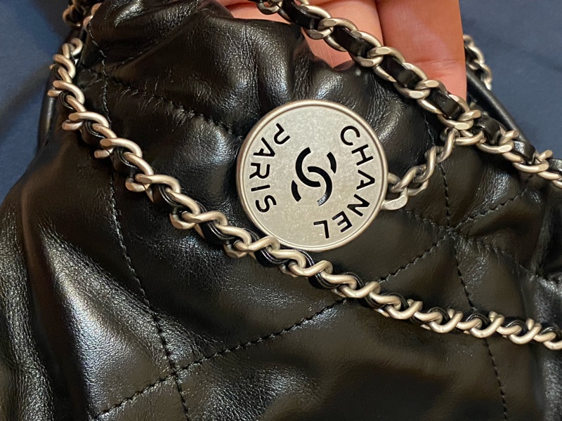 Chanel 22 bag mini 黑銀 垃圾袋 法國總店白盒子-12