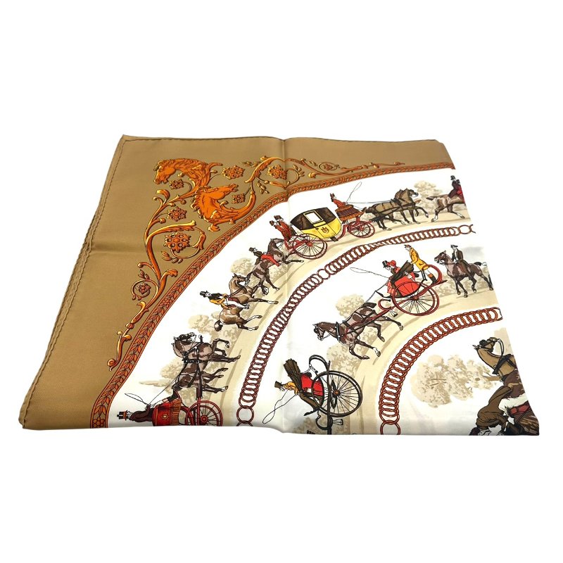 【美收精品】HERMES 米咖色圍巾 B-767【隔月月中將轉賣至日本 上架期限30天】-0