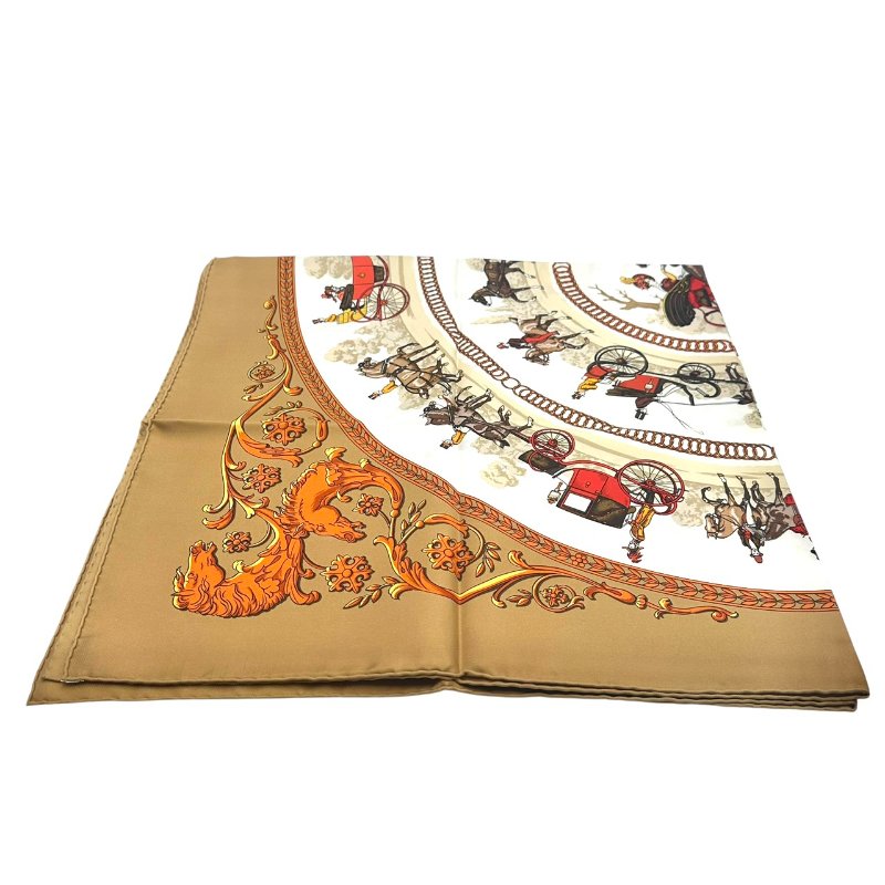 【美收精品】HERMES 米咖色圍巾 B-767【隔月月中將轉賣至日本 上架期限30天】-1