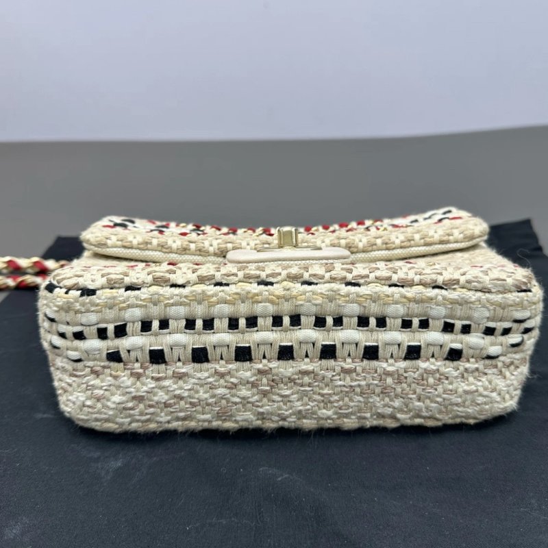 CHANEL 多元素編織金扣大mini 20*13*7 99新 配件盒子塵袋保卡-3