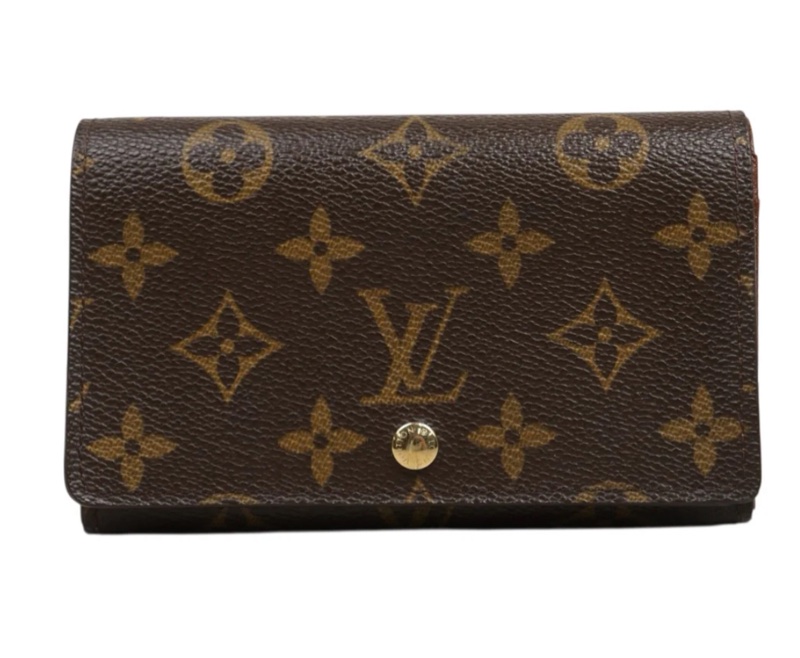 「JL精品代購」9新 LV 老花 翻蓋短夾-0