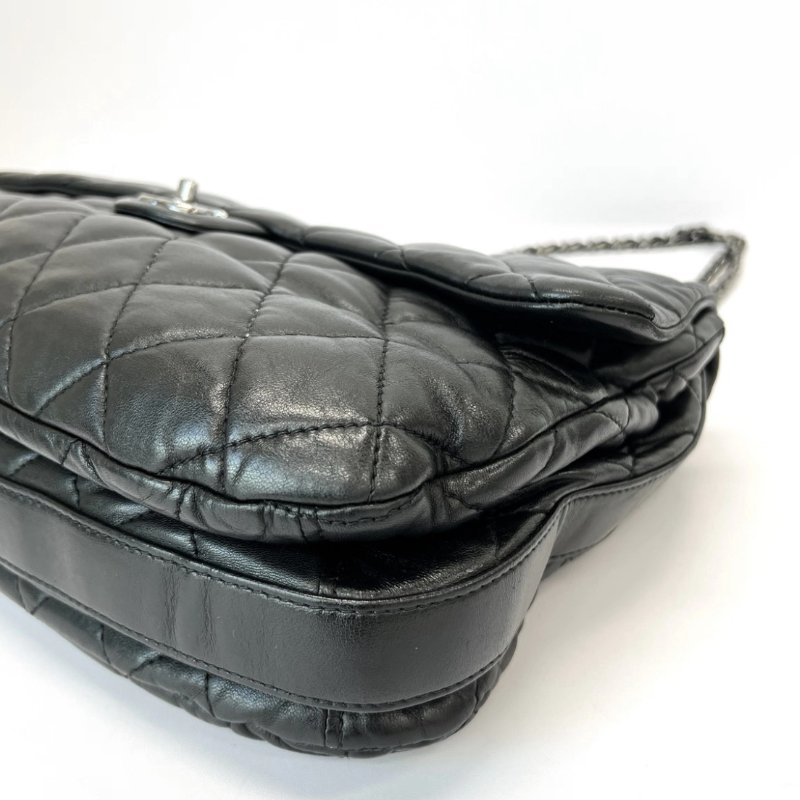 CHANEL 黑銀南瓜機場手提肩背包34.5*24*6.5 98新配件塵袋-2