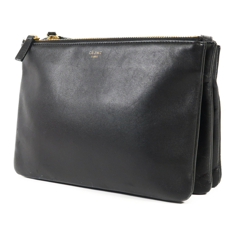 CELINE 羊皮皮革Trio金扣肩背袋-2