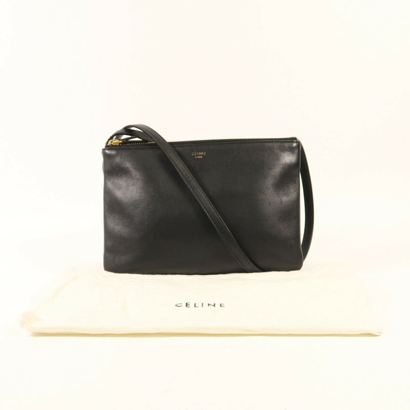 CELINE 羊皮皮革Trio金扣肩背袋-8