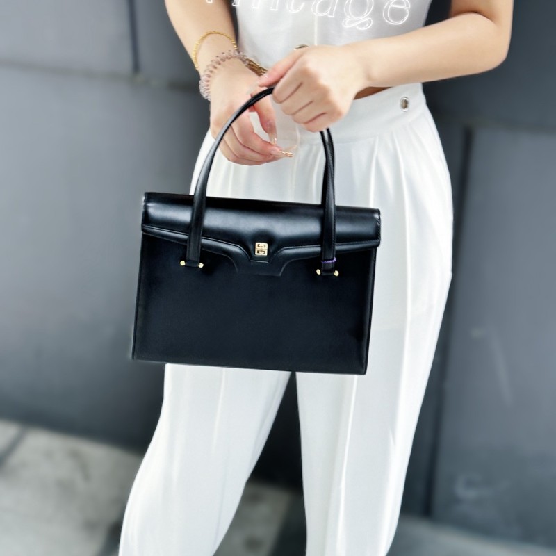 Givenchy紀梵希 經典黑金中古手提包公文包 尺寸28*20cm-0