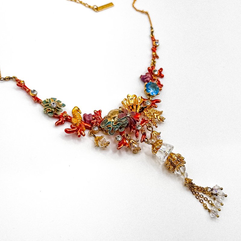 🇫🇷 法國 Les Néréides|海底世界・繽紛珊瑚琺瑯項鍊(絕版典藏)-1