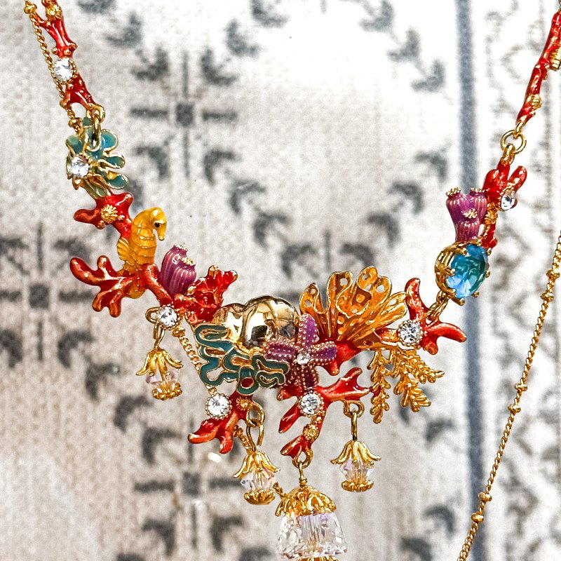 🇫🇷 法國 Les Néréides|海底世界・繽紛珊瑚琺瑯項鍊(絕版典藏)-5