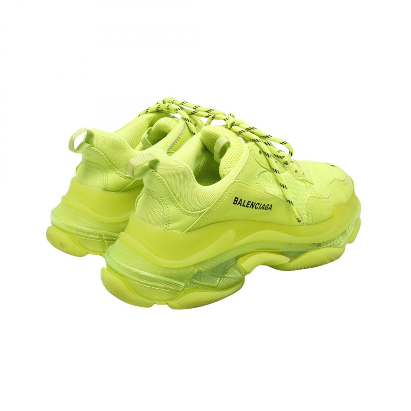 巴黎世家 Triple S 透明鞋底運動鞋 541624 黃色織品 #41 二手男鞋-1